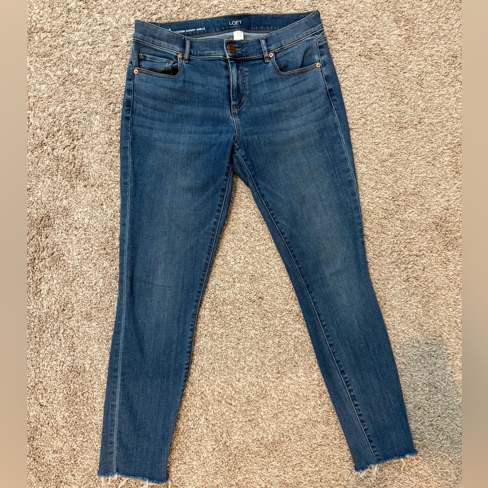 LOFT Medium Blue Modern Skinny Ankle Jeans